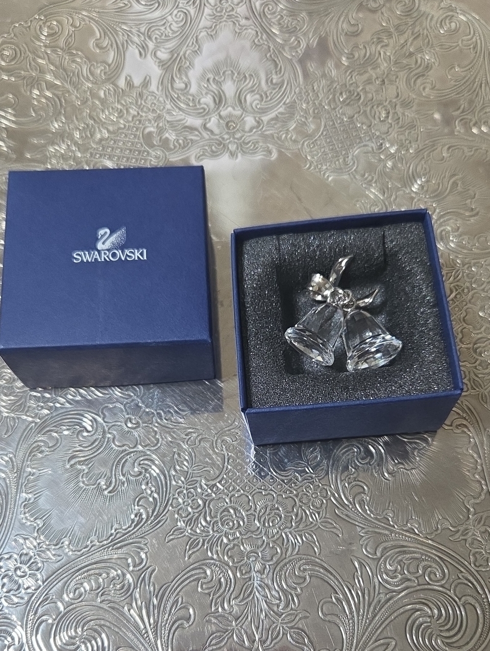 NIB - Retired 2004 Swarovski Clear Crystal Bells